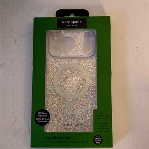 kate spade Iridescent Glitter MagSafe iPhone Case - Sparkle Clear